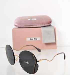 Brand New Authentic MIU MIU SMU 50X 7OE-5S0 Sunglasses Gold Black SMU50X Frame