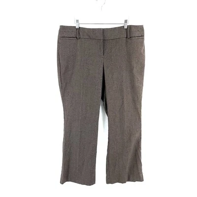 New York & Company 7TH Avenue Polyester Brown Herringbone Dress Pants 16 Petite - Image 1 of 4