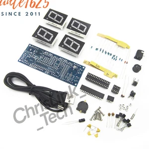 DIY Red Digital LED Electronic Microcontroller Clock Screen Display Time - Afbeelding 1 van 7