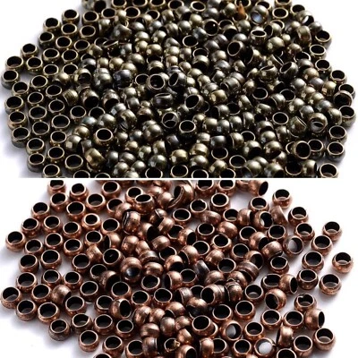 Quetschperle Zwischenperle kupfer bronze 1,5 2 3 4 mm Perlen Metall braun Crimp - Bild 1 von 4