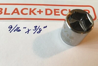 Black & Decker  9/16" x 3/8"  Dr Standard Socket 6 Point Free USA Shipping - Image 1 of 3