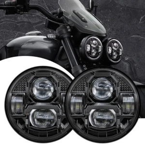 2 x 5.75" LED Headlights E24 E-mark For Triumph Speed Street Triple Rocket - Picture 1 of 11