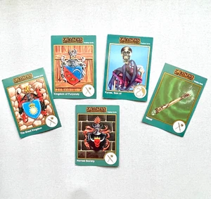 LOTTO DI 5 CARTE AVVENTURA DUNGEONS & DRAGONS 1992 GREYHAWK BORDO ORO - Foto 1 di 2