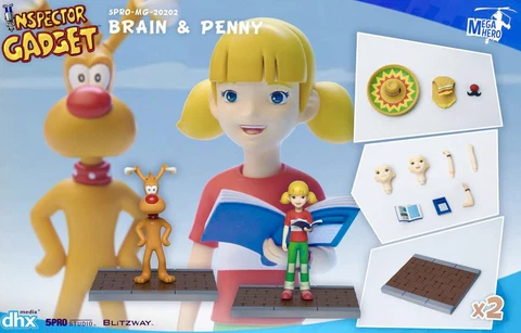 Action Figures Inspector Gadget Brain And Penny Set 5Pro Studio Mega Hero New Cover