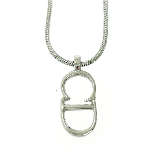 Collana Christian Dior metallo logo CD donna argento 419054 collana