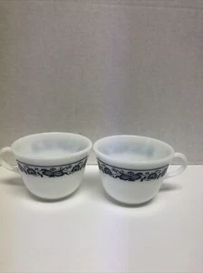 TWO (2) Old Town Corning Ware Pyrex Coffee Tea Cup USA Blue Onion VGC - Picture 1 of 7