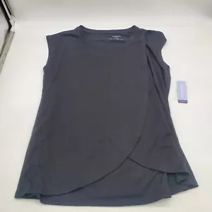 NWT Motherhood Maternity Nursing Sleeveless Tee Black Size Medium - Picture 1 of 5