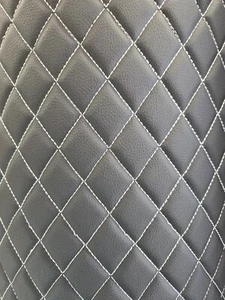 60 " Vinyl Faux Leather Fabric Quilted Foam Backed Headliner Upholstery By Yard - Picture 1 of 1