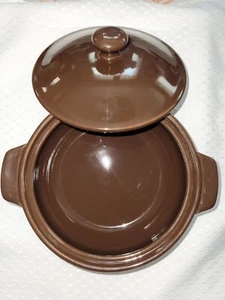 Longaberger Keramik Kasserolle Schokolade kleine Schale mit Deckel gewebt Traditionen  - Bild 1 von 16