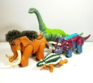 Imaginext Roaring Woolly Mammoth Triceratops Brontosaurus Ankylosaurus Lot - Picture 1 of 11
