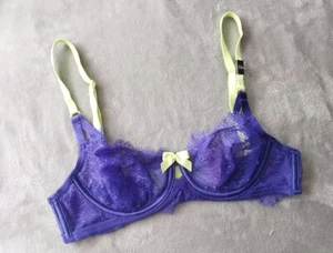 Victorias Secret Very Sexy Purple Chantilly Lace Bra Neon Green NWT 32B - Picture 1 of 8