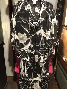 Dana Kay Womens Black & White Dress Size 14W - Picture 1 of 8