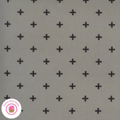 Moda SMOKE & RUST 5135 14 Gray Black Plus Signs LELLA BOUTIQUE Quilt Fabric - Image 1 of 4
