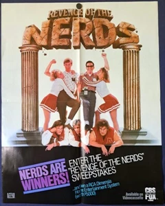 REVENGE OF THE NERDS SWEEPSTAKES 2-SIDED VIDEO STORE POSTER 1984 CBS/FOX HOME - Picture 1 of 3
