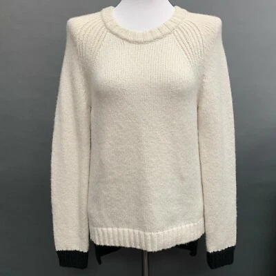 Feel The Piece Women's Sweater Medium Large Ivory Black Long Sleeve Wool Blend - Image 1 of 4