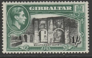 Gibraltar MINT GVI 1938-51 1/- black and green p13½ sg127a - Picture 1 of 2