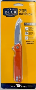Buck 239 Infusion Orange Drop Point Folding Manual Opening Assisted 0239ORS-C - Picture 1 of 1