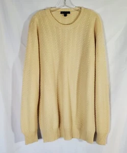Loro Piana Men's 100% Cashmere Off White Braided Crew Neck Sweater Size 54 XL - Picture 1 of 4