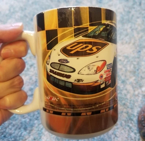 NASCAR UPS Car Dale Jarrett #88 Coffee Mug Large Size Vtg Good Condition Cover