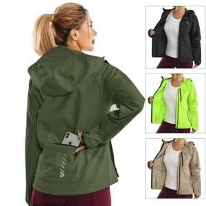 Cycling Jacket Womens Ladies Waterproof Hi-Vis Fleece Running Coat Winter Hooded - Picture 1 of 33