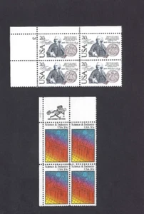 Lot of 2 US Plate Block of 4 Scott#2031 Use Zip/UL, #2036 P#3/UL 1983 20c VF MNH - Picture 1 of 2