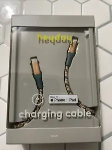 heyday 6'  USB-C Braided Cable - Rain Teal / Gold Charging Cable ⚡️ - Picture 1 of 2
