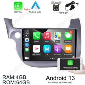 64GB Car Stereo Radio Android 13 GPS Navi CarPlay For Honda Fit Jazz 2008-2013 - Foto 1 di 20