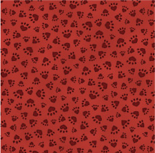 Henry Glass All You Need is Love and a Cat Paw Prints Red Cotton Fabric By Yard