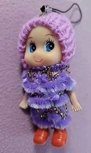 Keychain Korean Ddung Animation Doll Key Chain Purple Hat 3.5" tall - Picture 1 of 3