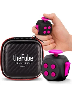 theFube Fidget Cube, 6-seitiger Stressabbau Infinity für Erwachsene/Kinder - Schwarz/Rosa - Bild 1 von 5