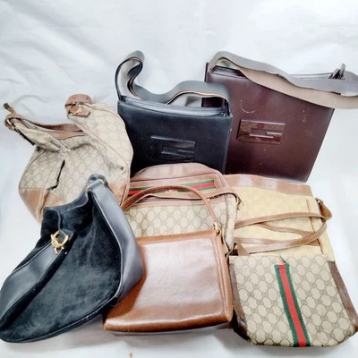 NO TARIFF Gucci,Vintage Gucci PVC Shoulder Bag Clutch 8 piece set 584142 - Image 1 of 4