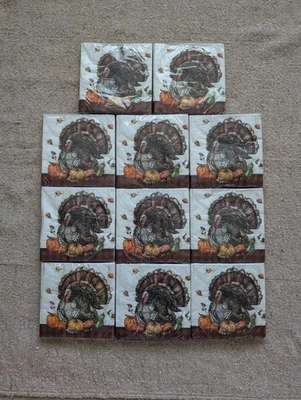 176 Large Timeless Turkey 2-Ply Thanksgiving Christmas New Year Party Napkins - Image 1 of 4