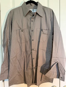 Men's  Sz Large  'Red Kap' Long Sleeve Beige Button down Shirt w/Pockets - Picture 1 of 5