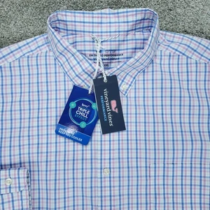 Vineyard Vines Hemd Herren XXL blau rosa kariert klassisch für unterwegs Button Down - Bild 1 von 12