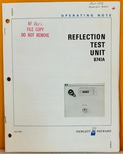 HP 08741-90006 1972 Model 8741A Reflection Test Unit Operating Note Manual. - Picture 1 of 2