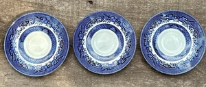Vintage Churchill China England Blue Willow LOT von 3 Untertassen gestempelt 5,5" -D EUC - Bild 1 von 8