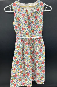 Mini Boden Girl's Dress Size 10 Sleeveless Linen Cotton Multi Floral Fully Lined - Picture 1 of 11