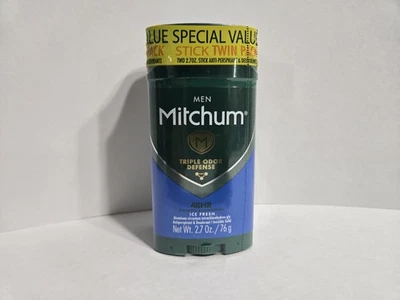 Mitchum Desodorante Hombre, Barra Antitranspirante, Triple 2.7 Onzas (Pack de 2)  Foto 1 de 2