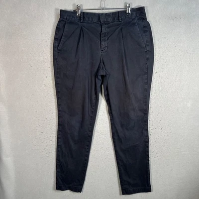 Boggi Milano Mens Size 48 Slim Fit Blue Cotton-Blend Trousers Pleated Pants - Image 1 of 4