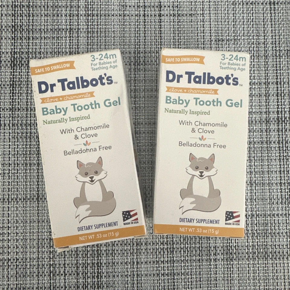 2 pack Dr. Talbot's Baby Tooth Gel for Sore Gums 3-24 Mon .53Oz Ea EXP 10/26 - Image 1 of 4