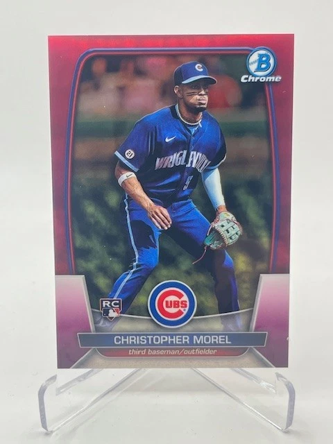 2023 BOWMAN CHROME CHRISTOPHER MOREL RC FUCHSIA REFRACTOR #D 233/299 SP - Image 1 of 1