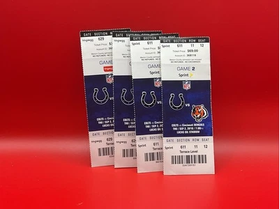 INDIANAPOLIS COLTS TICKET v CINCINNATI BENGALS 2010 - MANNING LAST SEASON MINT! - Image 1 of 2
