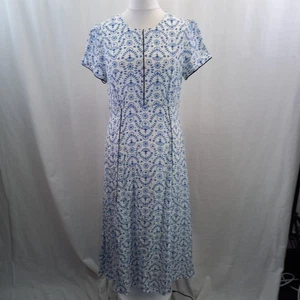 Cefinn Rosie Maxi Dress White/Blue Wide Belt Silk-Blend Size 14 BNWT - Picture 1 of 24
