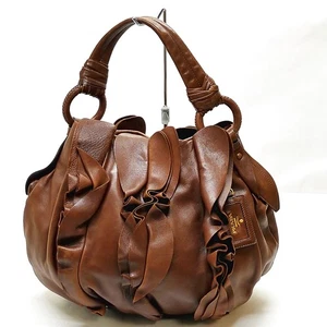 Prada Hand Bag Brown Leather 4733981 - Picture 1 of 11