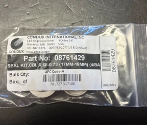 Condux International Part # 08761429 Kit guarnizioni, CBL 0.68-0.73 (17mm - 18mm (4BA) - Foto 1 di 3