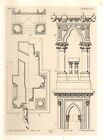 1858 LARGE ARCHITECTURE PRINT ~ RHEIMS CATHEDRAL MEDIEVAL GOTHIC ART MEDIAEVAL