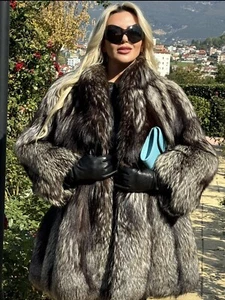 Silver Fox Fur 2XL coat - Picture 1 of 19
