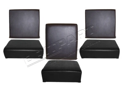 Land Rover Series 2, 2A & 3 Standard Black Vinyl Seat Set - DA4305 - Image 1 of 4
