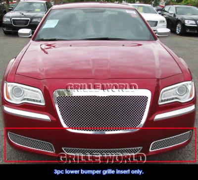 Combo de rejilla de malla SS 2,5 mm para Chrysler 300/300C 2011-2014 Foto 1 de 2