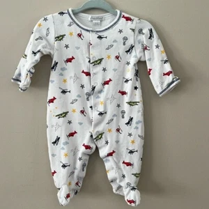 Kissy Kissy Airplane Print Footed Pajamas Cotton One Piece 0-3M - Picture 1 of 3